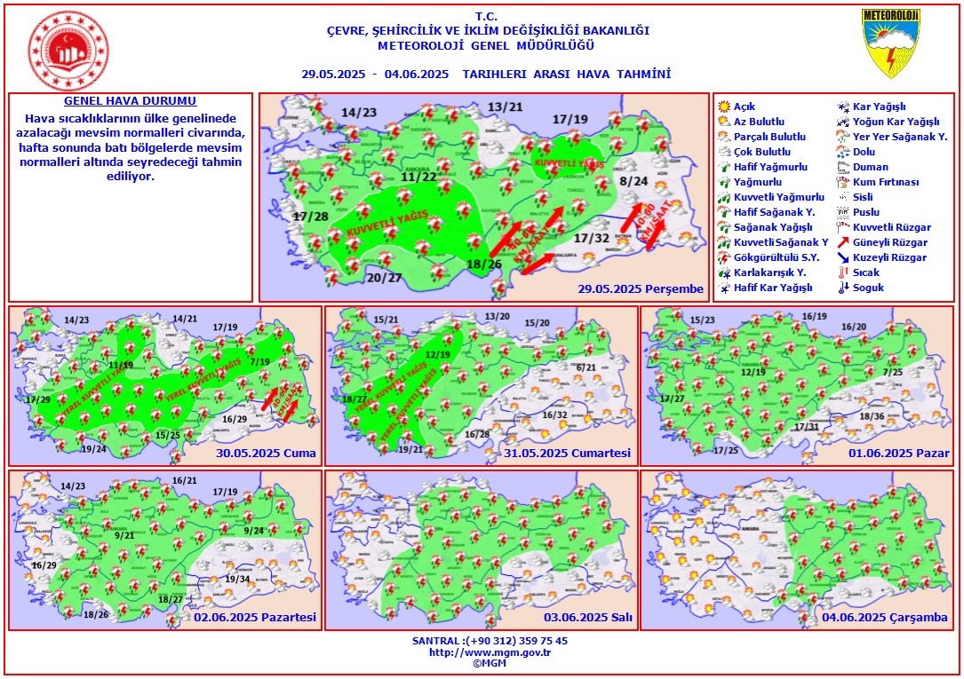 Afyonkarahisar ve Denizli Çevrelerinde Yerel Kuvvetli Yağış Bekleniyor!